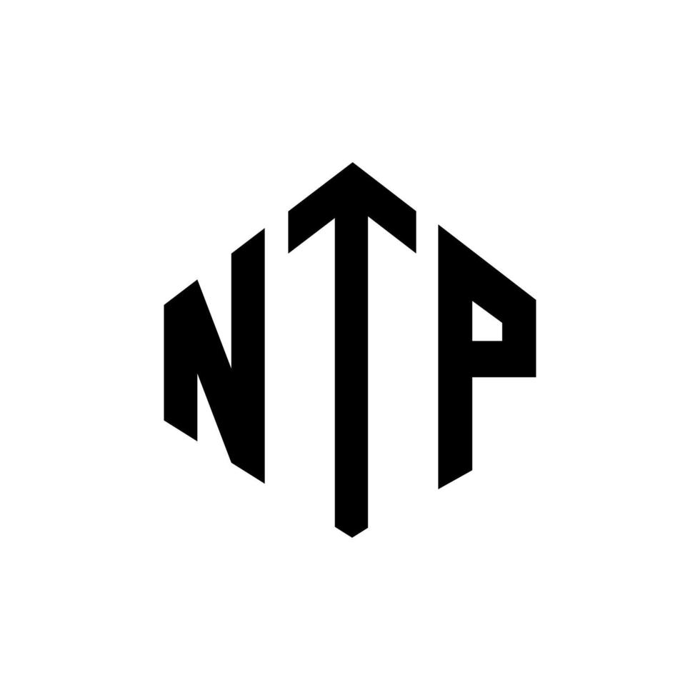 NTP letter logo design with polygon shape. NTP polygon and cube shape logo design. NTP hexagon vector logo template white and black colors. NTP monogram, business and real estate logo.