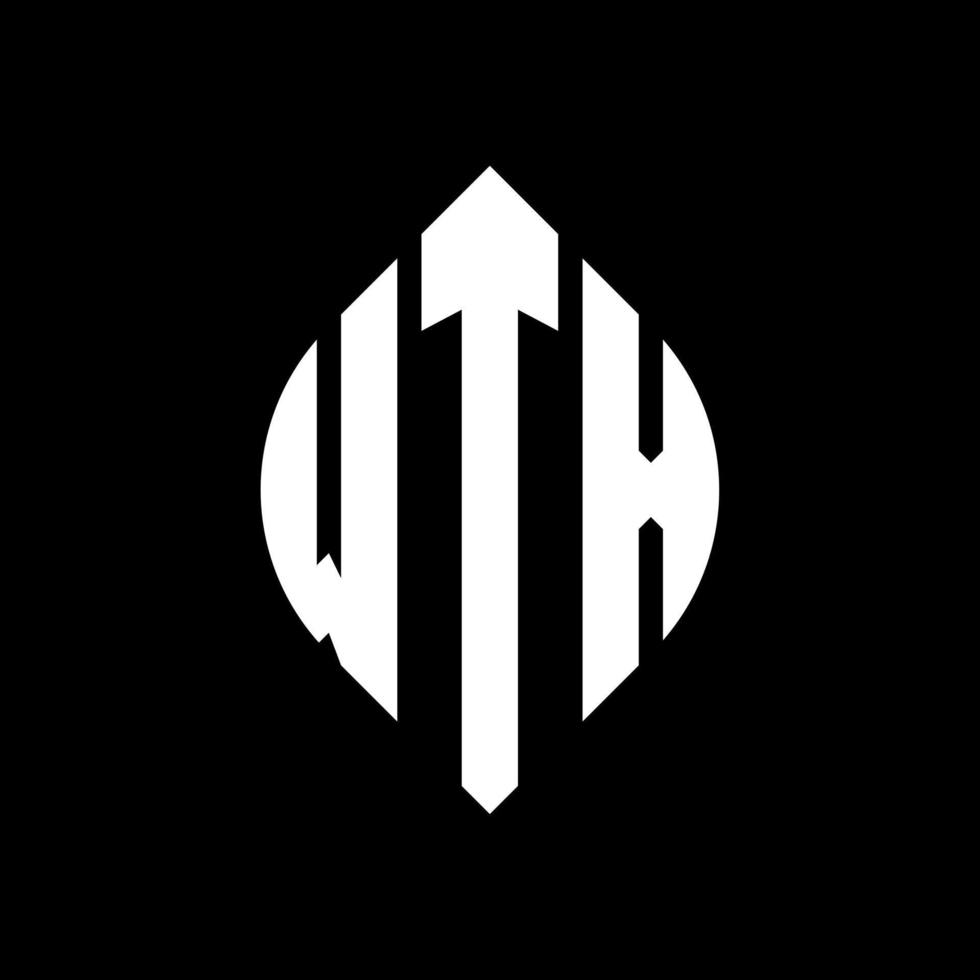 WTX circle letter logo design with circle and ellipse shape. WTX ellipse letters with typographic style. The three initials form a circle logo. WTX Circle Emblem Abstract Monogram Letter Mark Vector. vector