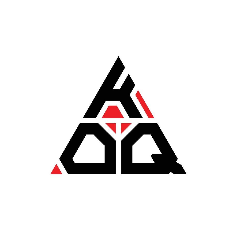 diseño de logotipo de letra triangular koq con forma de triángulo. monograma de diseño del logotipo del triángulo koq. plantilla de logotipo de vector de triángulo koq con color rojo. logo triangular koq logo simple, elegante y lujoso.