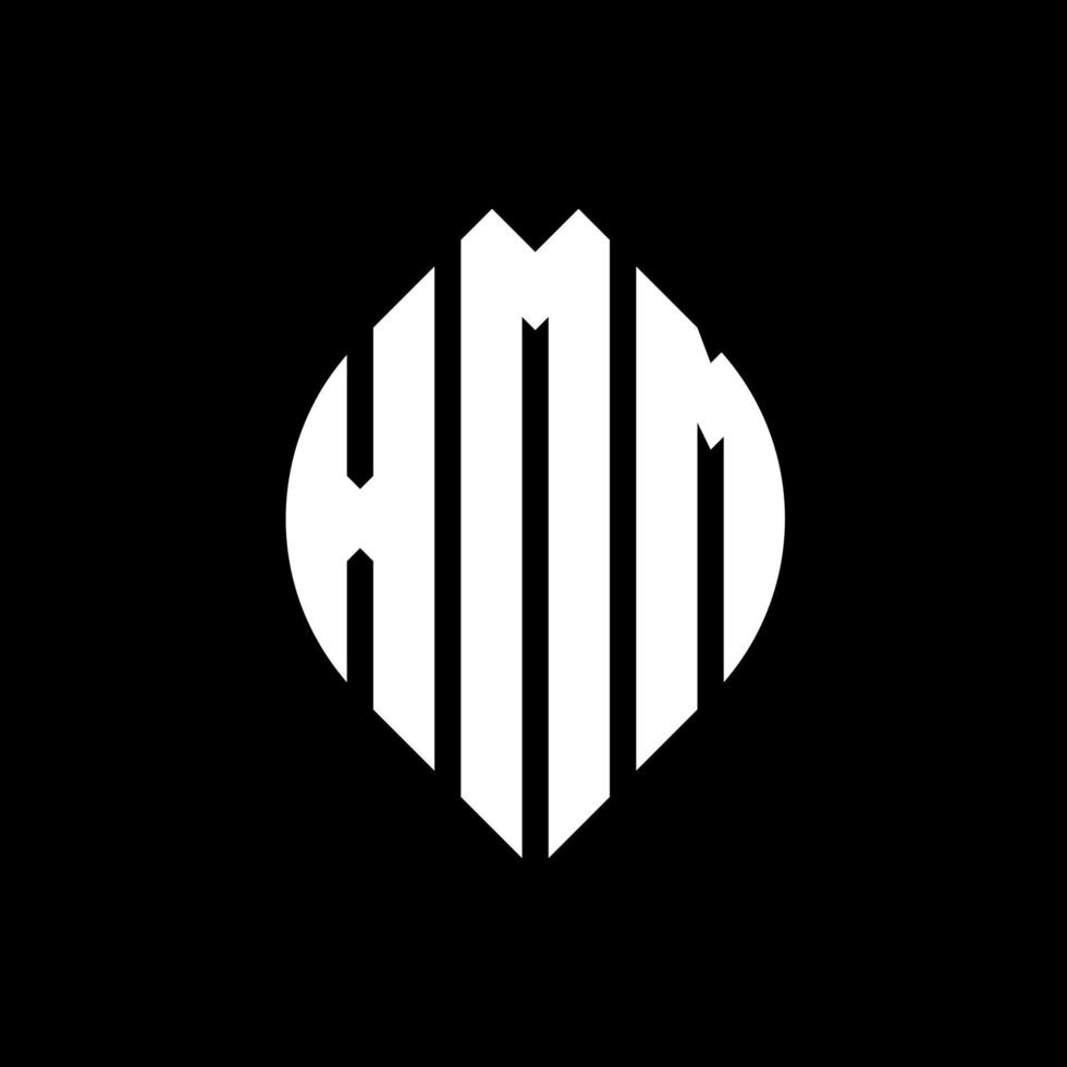 XMM circle letter logo design with circle and ellipse shape. XMM ellipse letters with typographic style. The three initials form a circle logo. XMM Circle Emblem Abstract Monogram Letter Mark Vector. vector