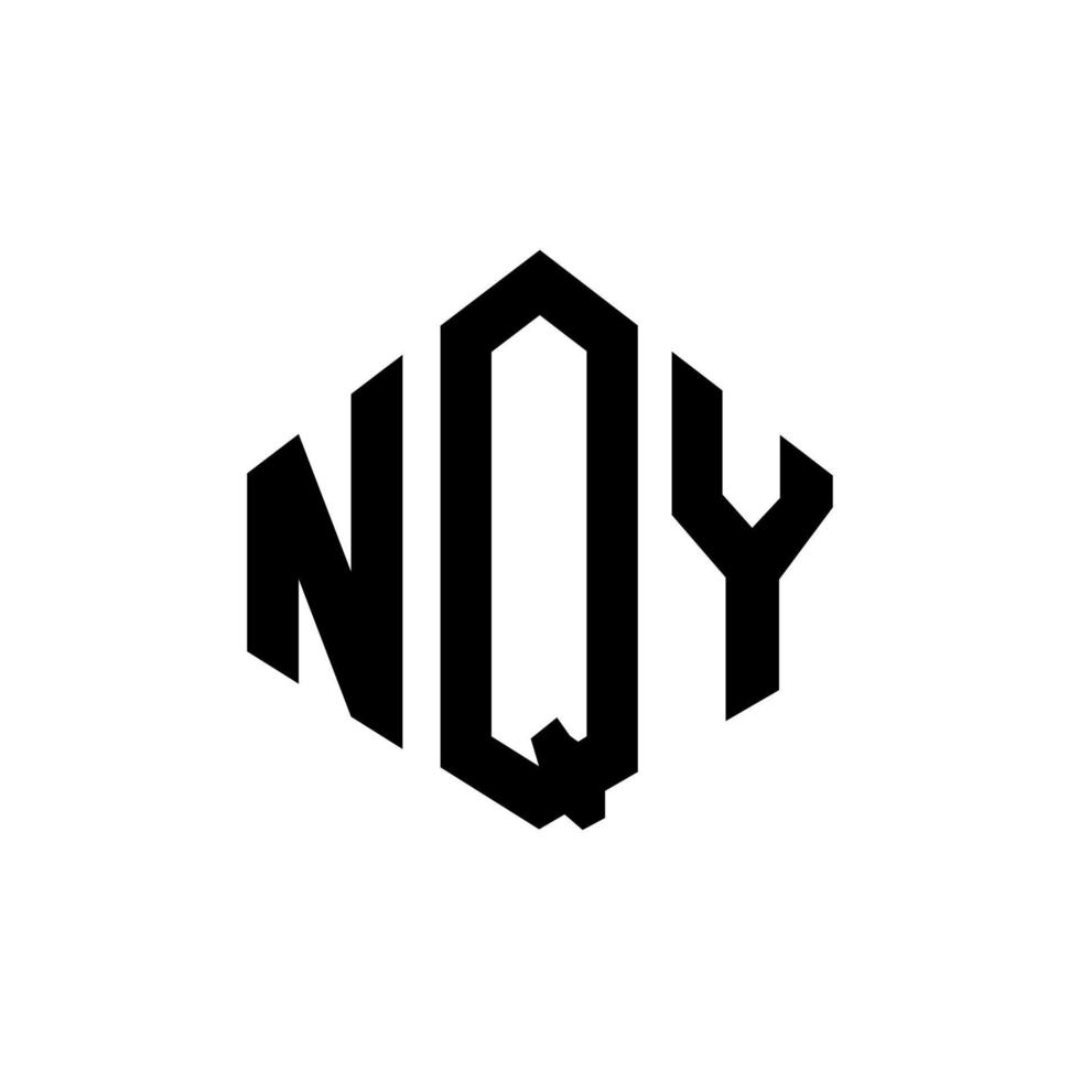 NQY letter logo design with polygon shape. NQY polygon and cube shape logo design. NQY hexagon vector logo template white and black colors. NQY monogram, business and real estate logo.