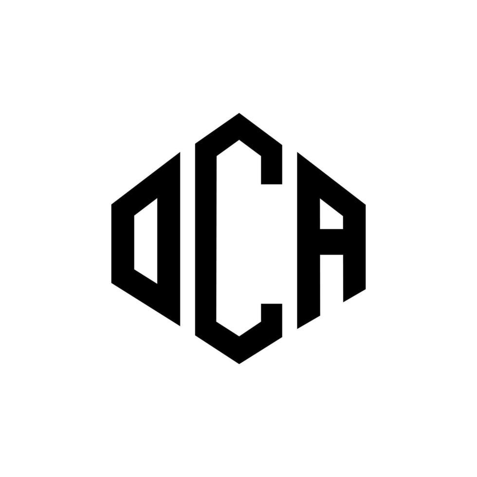 OCA letter logo design with polygon shape. OCA polygon and cube shape logo design. OCA hexagon vector logo template white and black colors. OCA monogram, business and real estate logo.