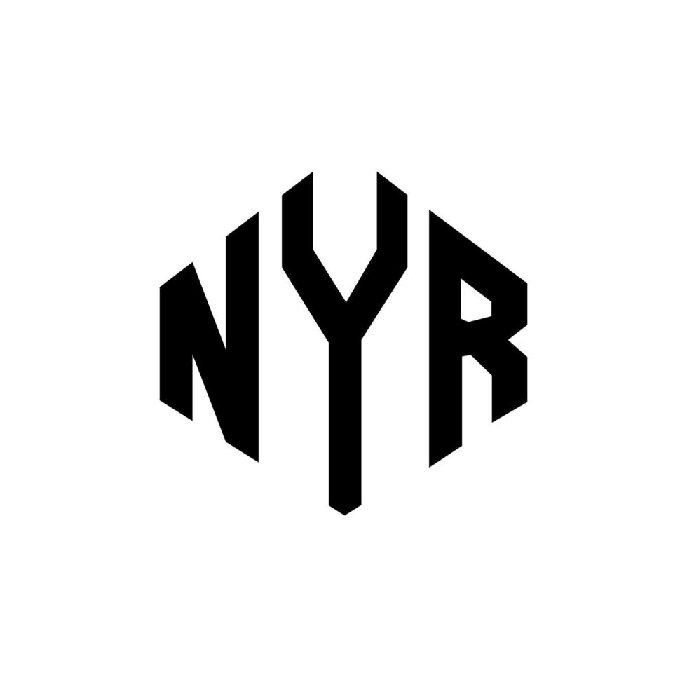 diseño de logotipo de letra nyr con forma de polígono. diseño de logotipo en forma de cubo y polígono nyr. nyr hexágono vector logo plantilla colores blanco y negro. monograma nyr, logotipo empresarial y inmobiliario.