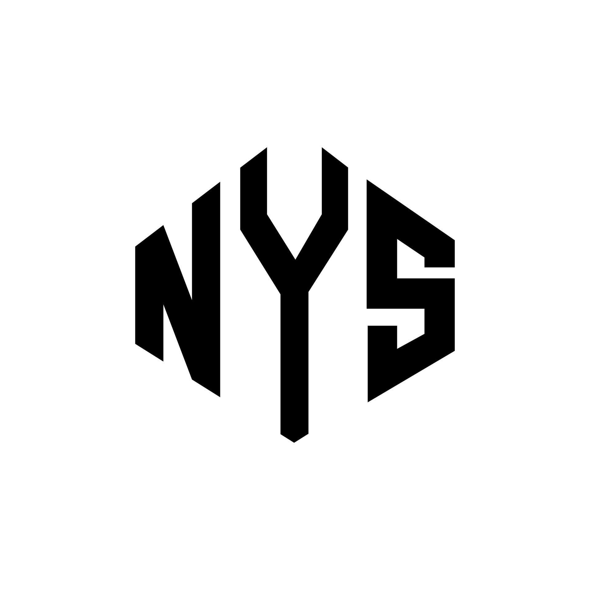 NYS letter logo design with polygon shape NYS polygon and cube shape NYS letter logo design with polygon shape NYS polygon and cube shape