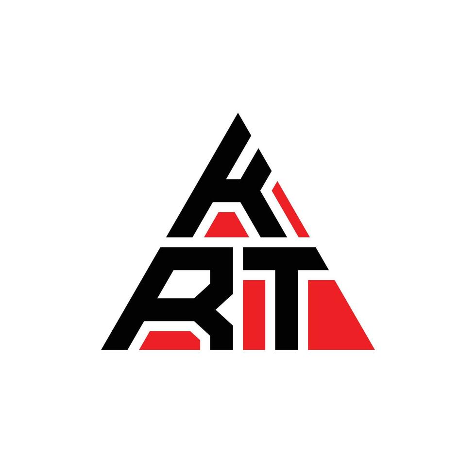 diseño de logotipo de letra triangular krt con forma de triángulo. monograma de diseño del logotipo del triángulo krt. plantilla de logotipo de vector de triángulo krt con color rojo. logotipo triangular krt logotipo simple, elegante y lujoso.