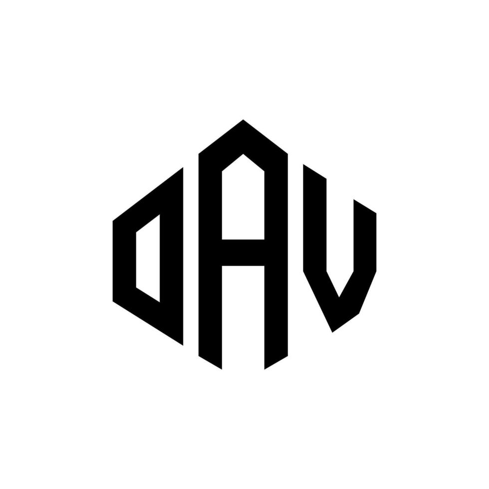 OAV letter logo design with polygon shape. OAV polygon and cube shape logo design. OAV hexagon vector logo template white and black colors. OAV monogram, business and real estate logo.