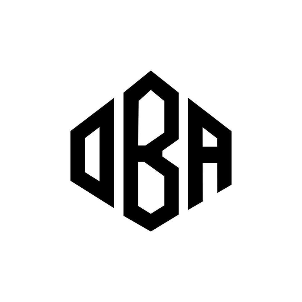 OBA letter logo design with polygon shape. OBA polygon and cube shape logo design. OBA hexagon vector logo template white and black colors. OBA monogram, business and real estate logo.