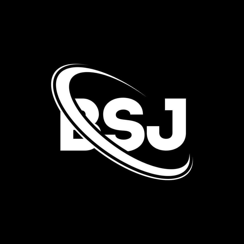 logotipo de bsj. carta bsj. diseño del logotipo de la letra bsj. logotipo de bsj iniciales vinculado con círculo y logotipo de monograma en mayúsculas. tipografía bsj para tecnología, negocios y marca inmobiliaria. vector