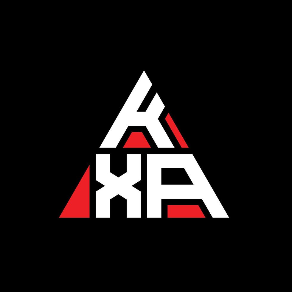 diseño de logotipo de letra triangular kxa con forma de triángulo. monograma de diseño del logotipo del triángulo kxa. plantilla de logotipo de vector de triángulo kxa con color rojo. logotipo triangular kxa logotipo simple, elegante y lujoso.