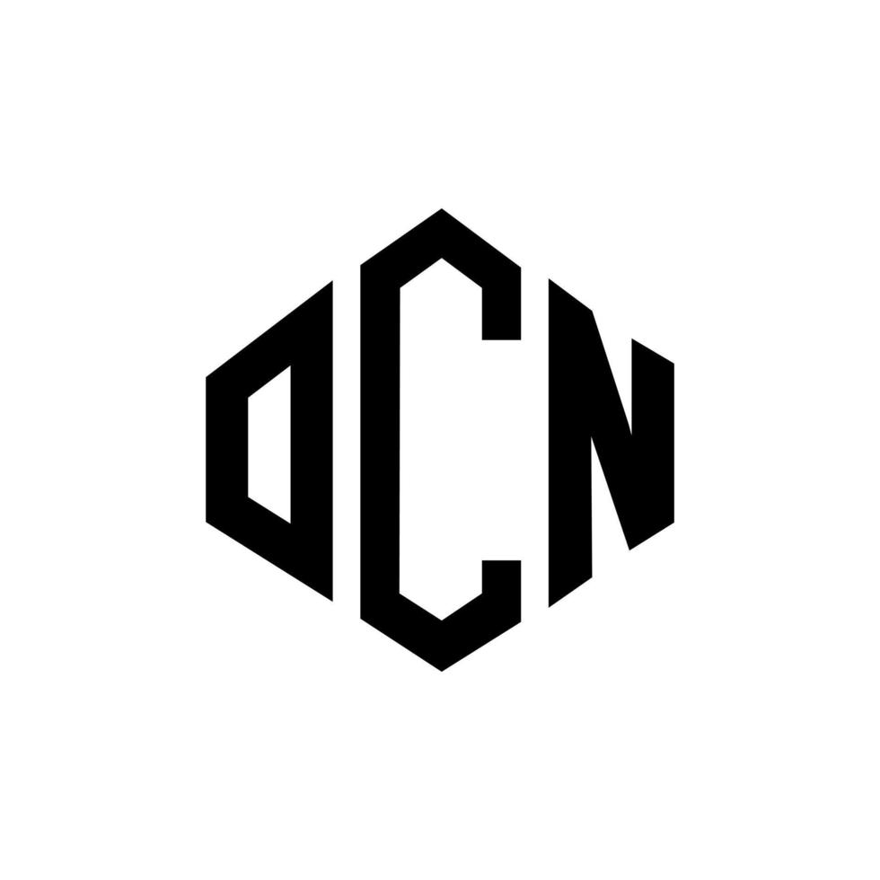 diseño de logotipo de letra ocn con forma de polígono. diseño de logotipo en forma de cubo y polígono ocn. ocn hexágono vector logo plantilla colores blanco y negro. monograma ocn, logotipo comercial e inmobiliario.