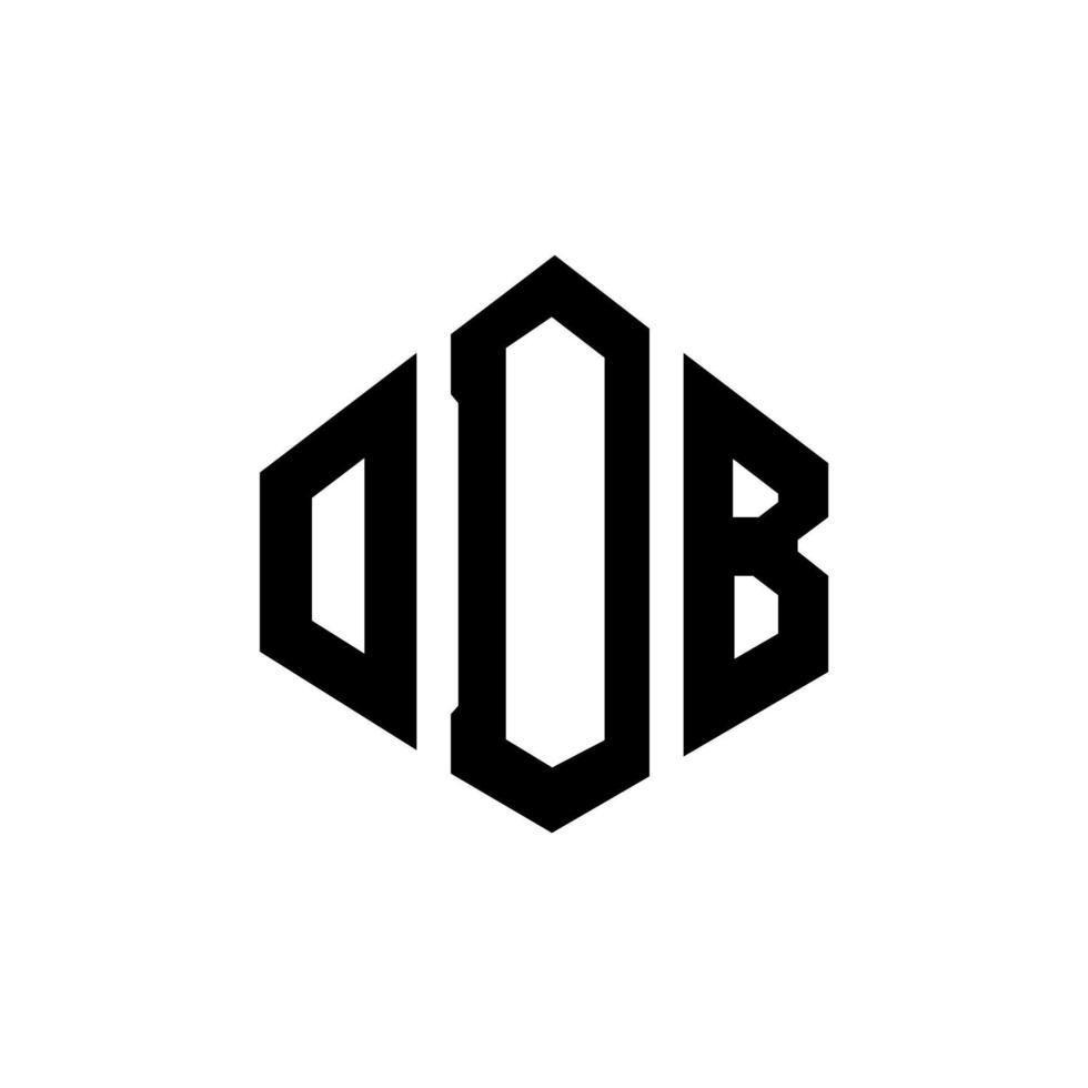 diseño de logotipo de letra odb con forma de polígono. diseño de logotipo de forma de cubo y polígono impar. plantilla de logotipo vectorial hexagonal odb colores blanco y negro. monograma extraño, logotipo comercial e inmobiliario. vector