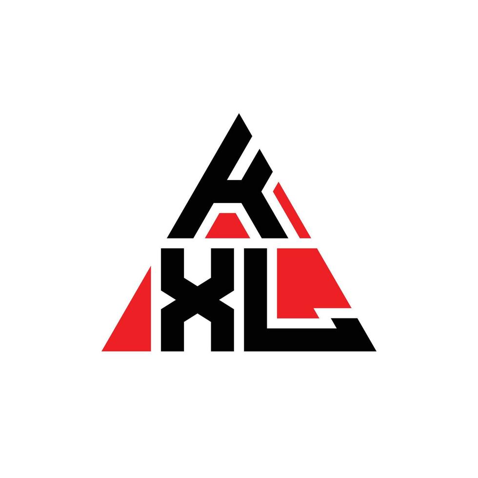 KXL triangle letter logo design with triangle shape. KXL triangle logo design monogram. KXL triangle vector logo template with red color. KXL triangular logo Simple, Elegant, and Luxurious Logo.
