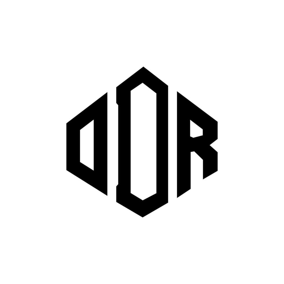 ODR letter logo design with polygon shape. ODR polygon and cube shape logo design. ODR hexagon vector logo template white and black colors. ODR monogram, business and real estate logo.