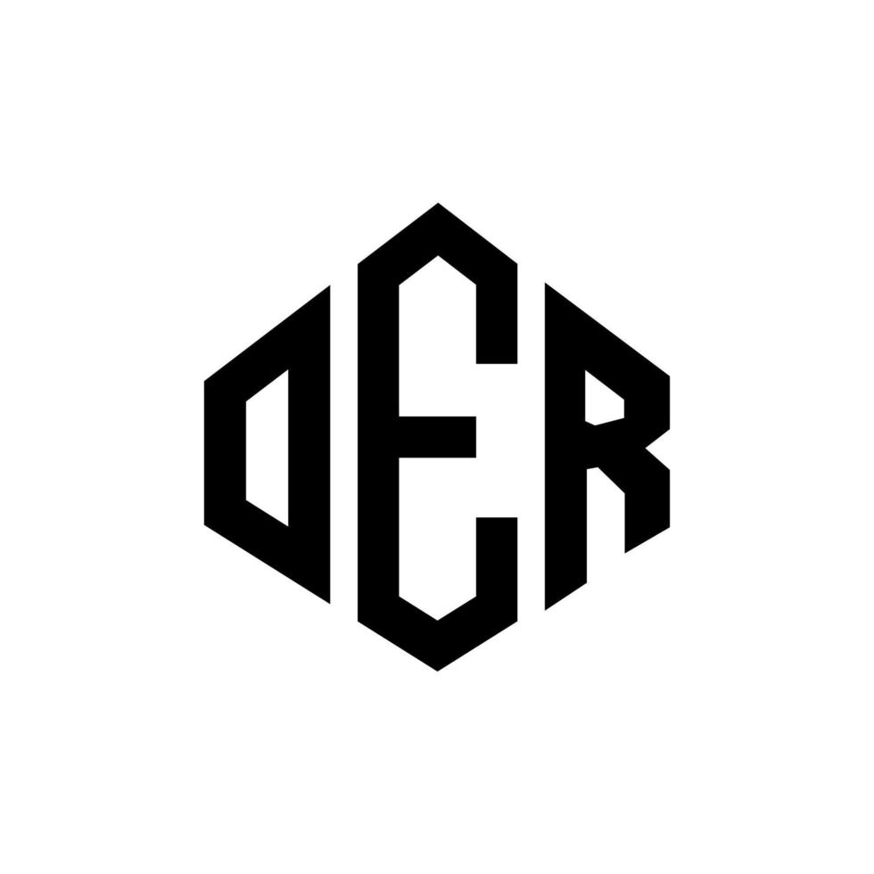 diseño de logotipo de letra oer con forma de polígono. Oer diseño de logotipo en forma de polígono y cubo. oer hexágono vector logo plantilla colores blanco y negro. oer monograma, logotipo comercial e inmobiliario.