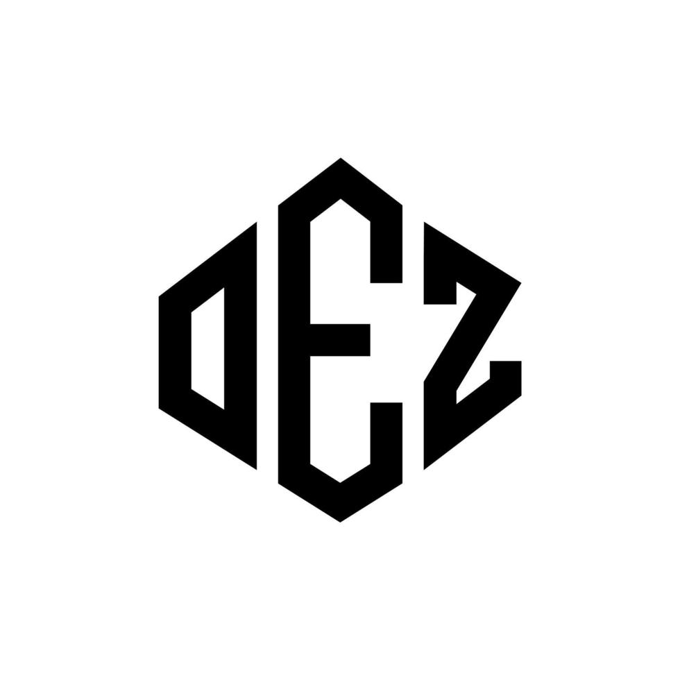 diseño de logotipo de letra oez con forma de polígono. oez polígono y diseño de logotipo en forma de cubo. oez hexágono vector logo plantilla colores blanco y negro. monograma de oez, logotipo comercial y inmobiliario.