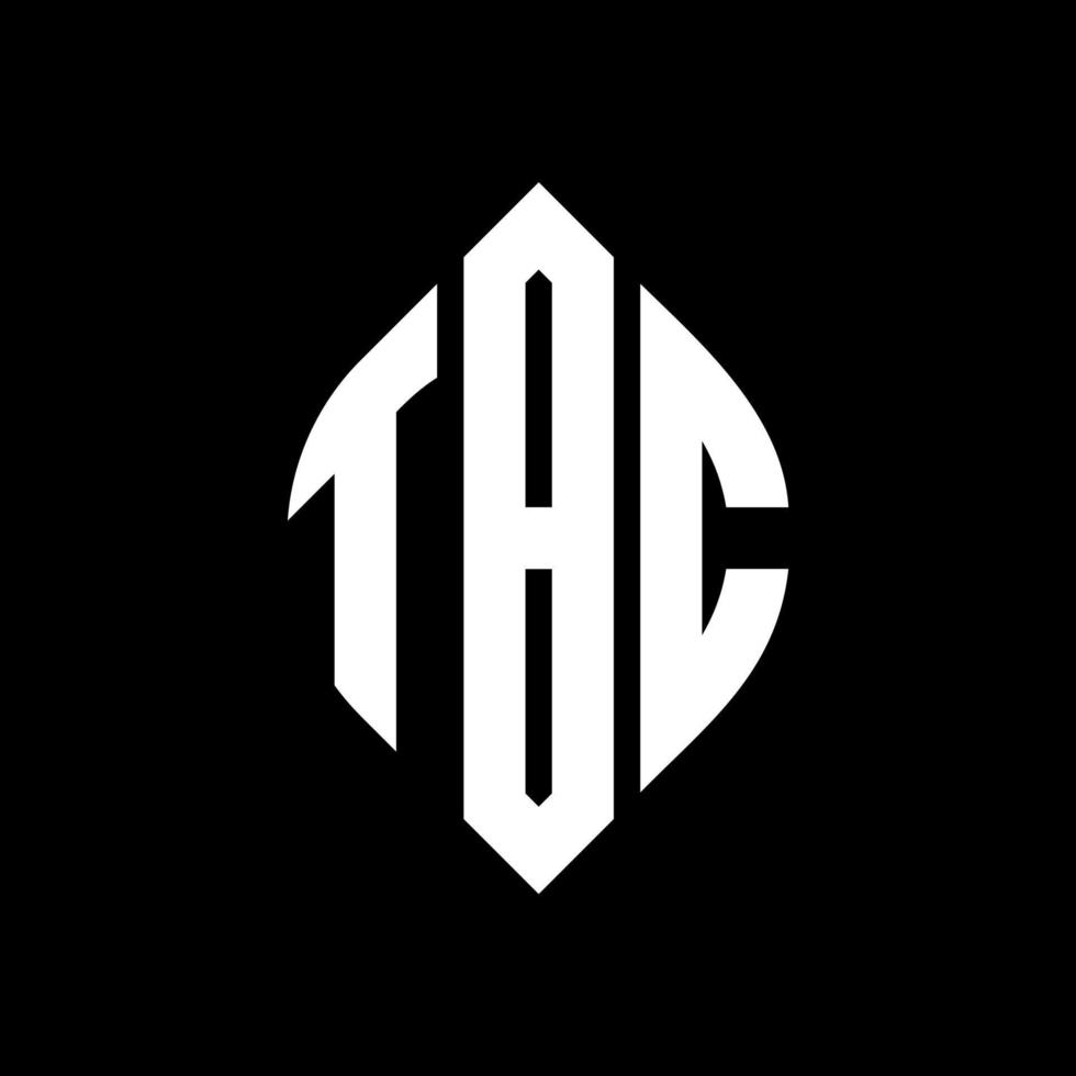 diseño de logotipo de letra de círculo tbc con forma de círculo y elipse. letras elipses tbc con estilo tipográfico. las tres iniciales forman un logo circular. tbc círculo emblema resumen monograma letra marca vector. vector