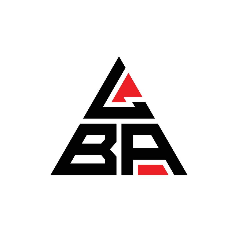 Diseño de logotipo de letra triangular lba con forma de triángulo. monograma de diseño del logotipo del triángulo lba. plantilla de logotipo de vector de triángulo lba con color rojo. logotipo triangular lba logotipo simple, elegante y lujoso.