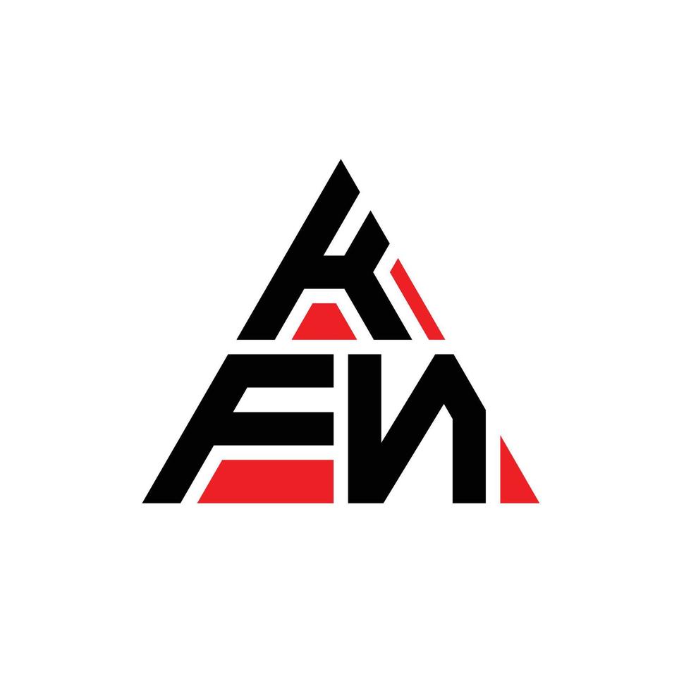 KFN triangle letter logo design with triangle shape. KFN triangle logo design monogram. KFN triangle vector logo template with red color. KFN triangular logo Simple, Elegant, and Luxurious Logo.
