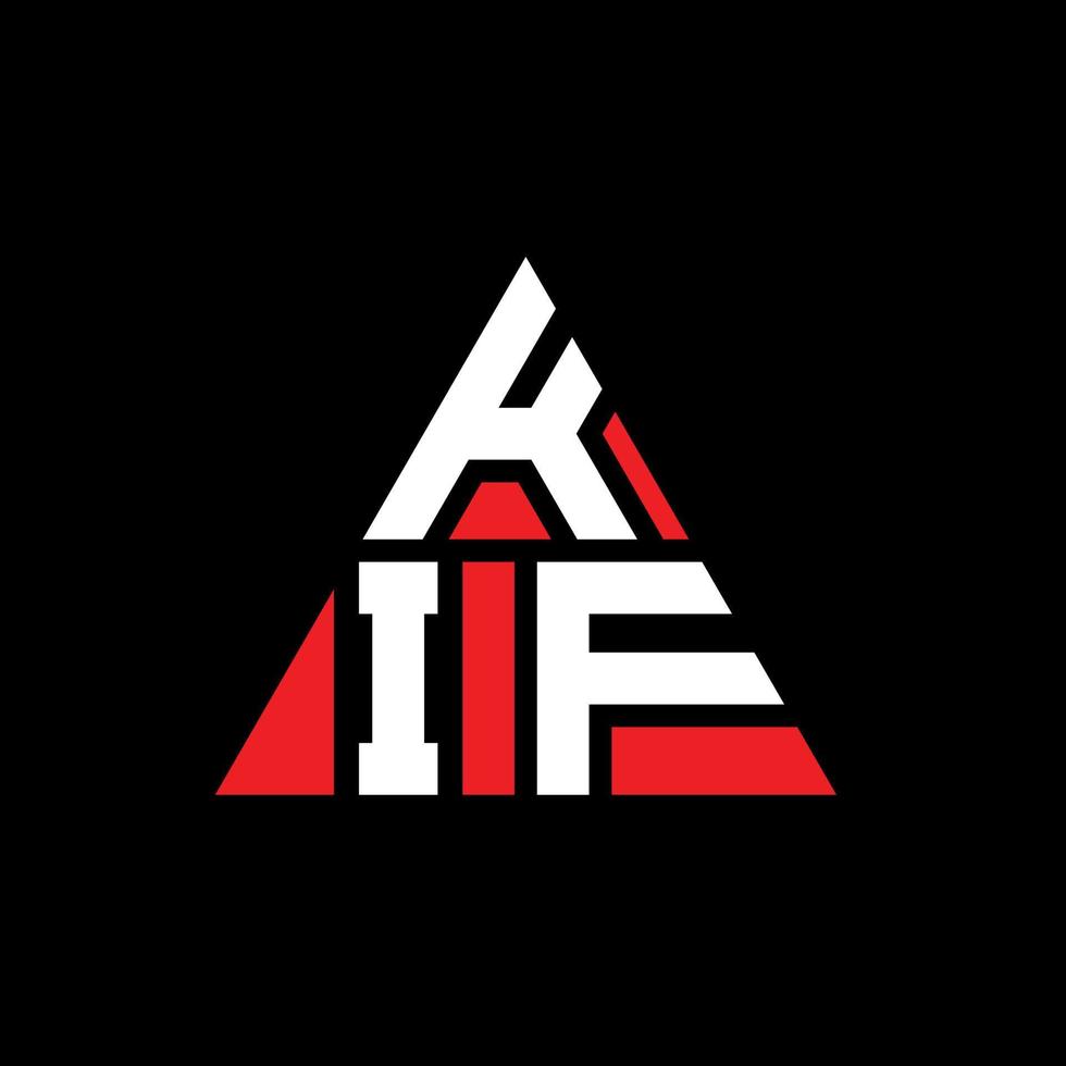 KIF triangle letter logo design with triangle shape. KIF triangle logo design monogram. KIF triangle vector logo template with red color. KIF triangular logo Simple, Elegant, and Luxurious Logo.