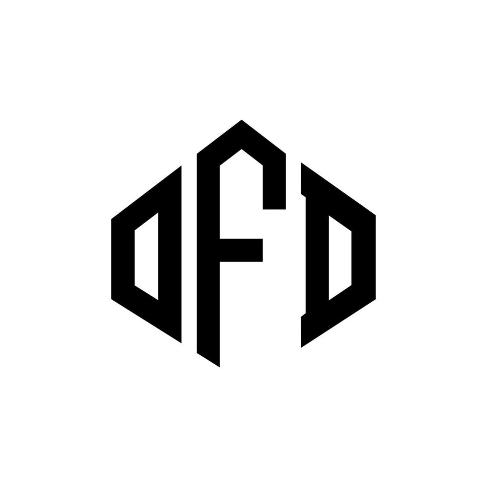 diseño de logotipo de letra ofd con forma de polígono. diseño de logotipo en forma de cubo y polígono ofd. Ofd hexágono vector logo plantilla colores blanco y negro. monograma ofd, logotipo empresarial y inmobiliario.