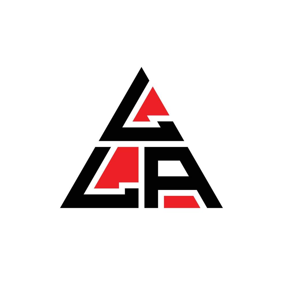 diseño de logotipo de letra triangular lla con forma de triángulo. monograma de diseño del logotipo del triángulo lla. plantilla de logotipo de vector de triángulo lla con color rojo. lla logo triangular logo simple, elegante y lujoso.