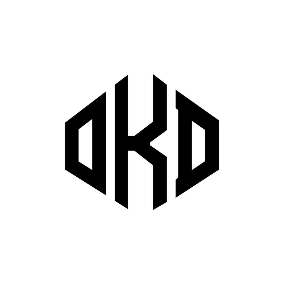 OKD letter logo design with polygon shape. OKD polygon and cube shape logo design. OKD hexagon vector logo template white and black colors. OKD monogram, business and real estate logo.