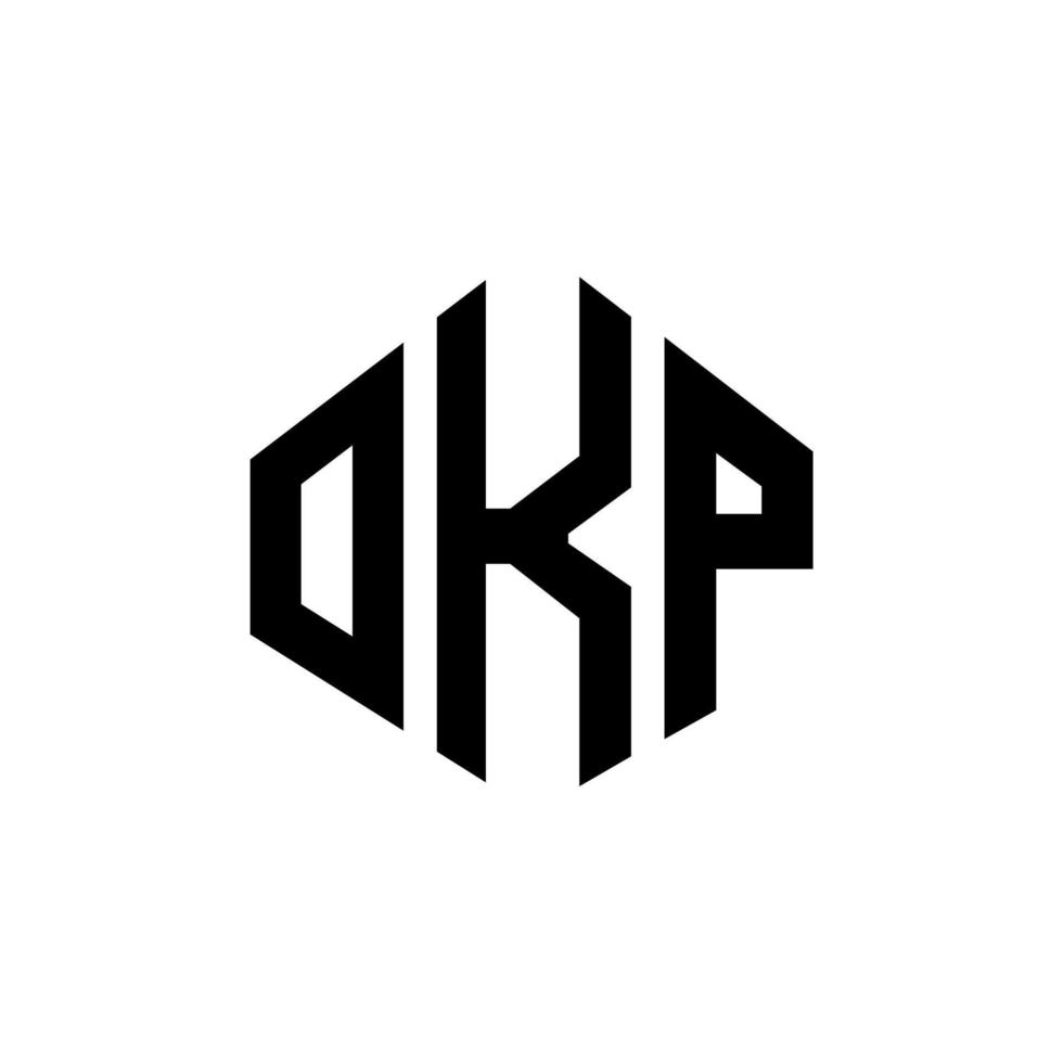 OKP letter logo design with polygon shape. OKP polygon and cube shape logo design. OKP hexagon vector logo template white and black colors. OKP monogram, business and real estate logo.