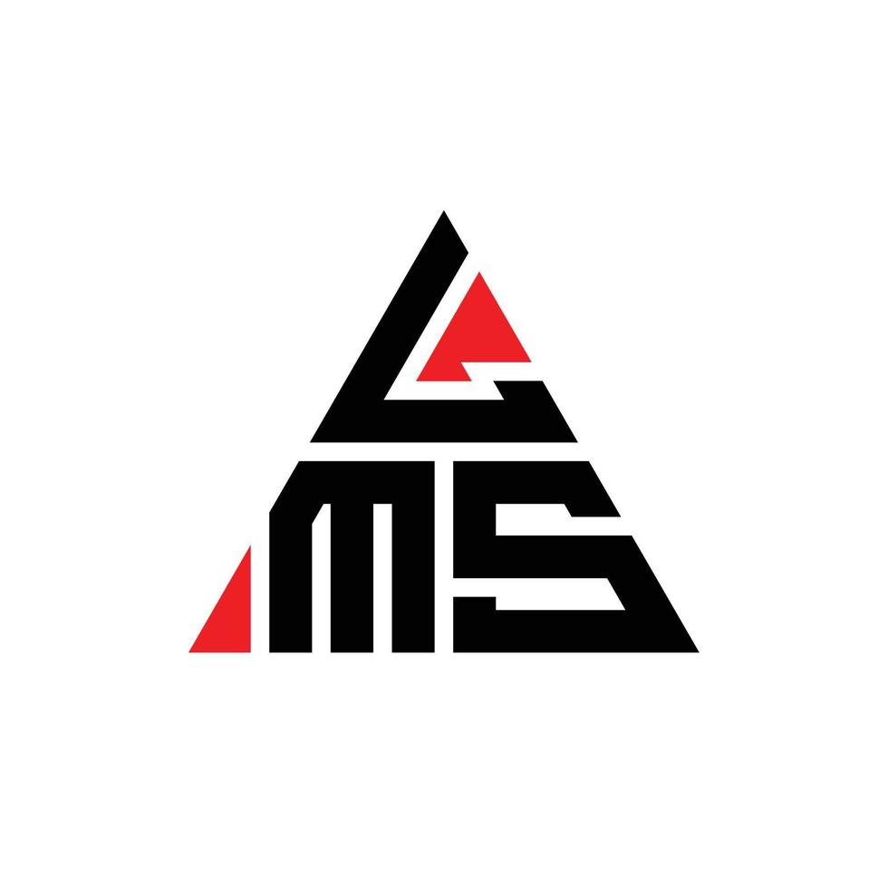 LMS triangle letter logo design with triangle shape. LMS triangle logo design monogram. LMS triangle vector logo template with red color. LMS triangular logo Simple, Elegant, and Luxurious Logo.