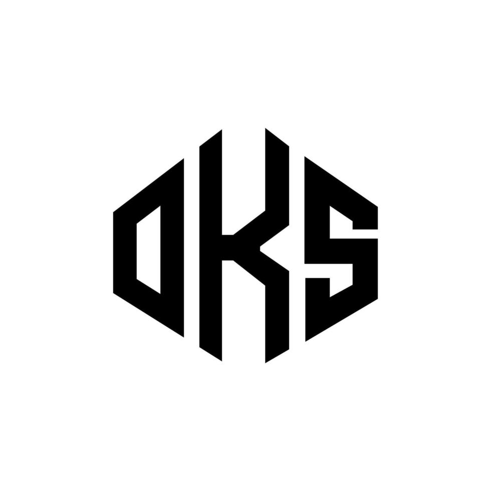 OKS letter logo design with polygon shape. OKS polygon and cube shape logo design. OKS hexagon vector logo template white and black colors. OKS monogram, business and real estate logo.