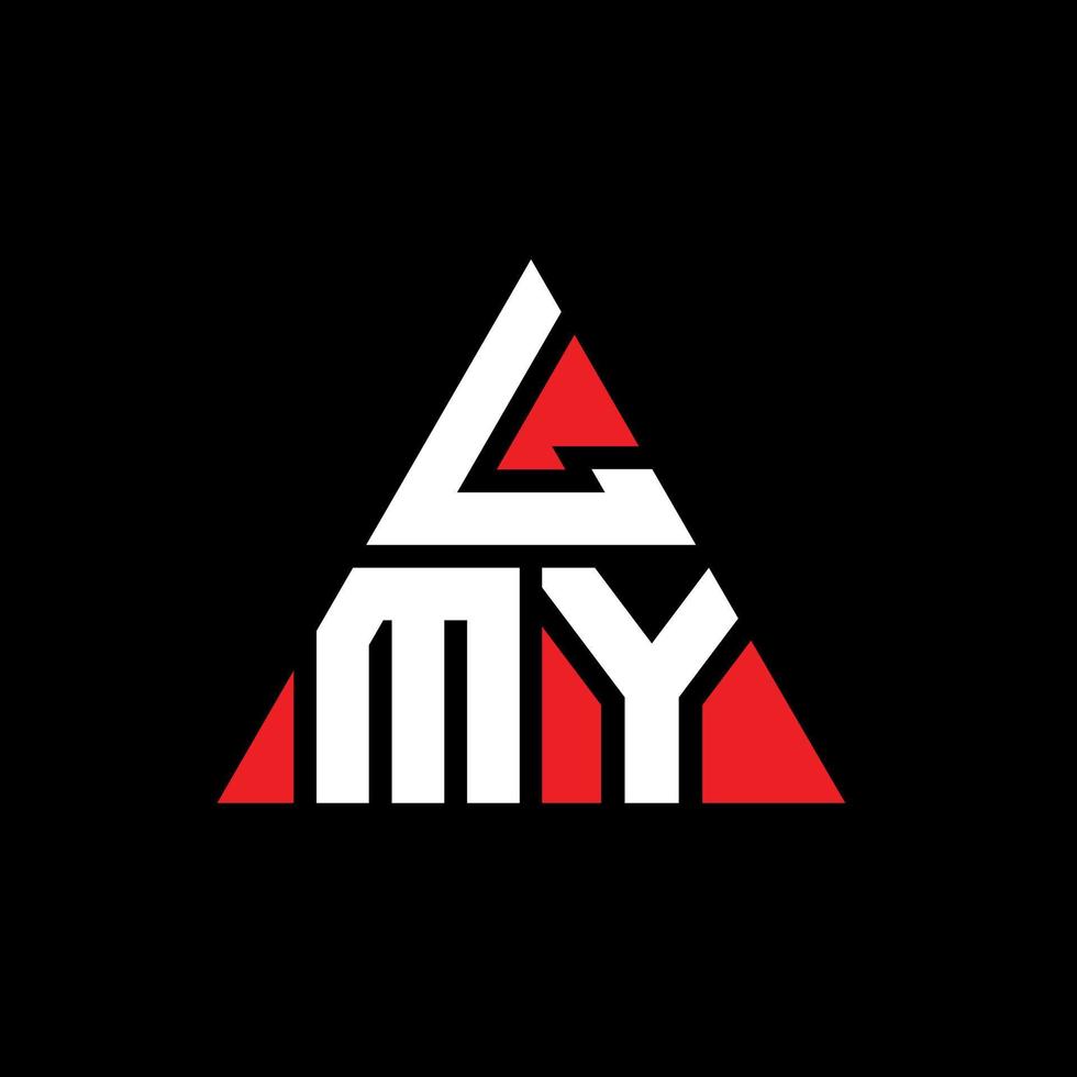 LMY triangle letter logo design with triangle shape. LMY triangle logo design monogram. LMY triangle vector logo template with red color. LMY triangular logo Simple, Elegant, and Luxurious Logo.