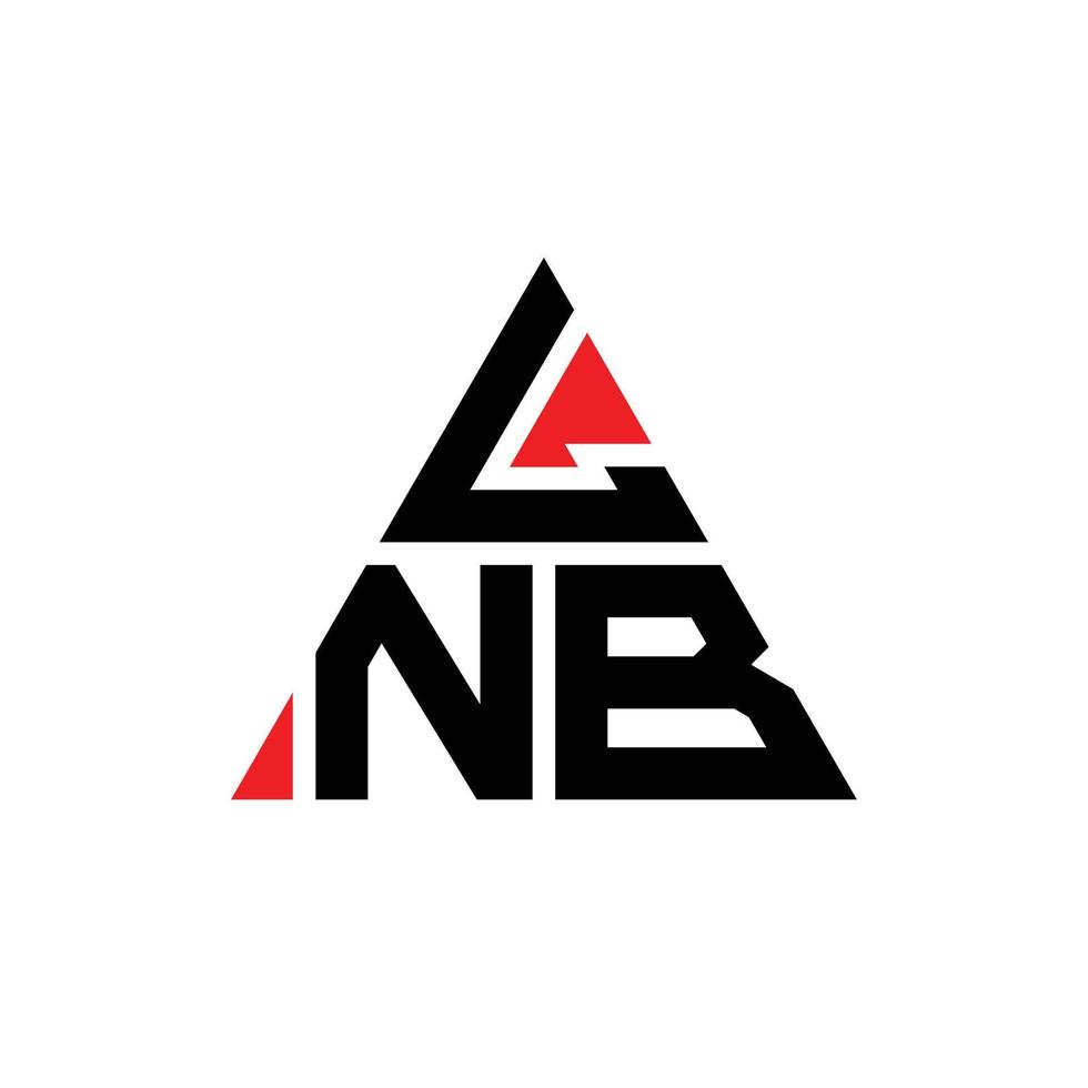 LNB triangle letter logo design with triangle shape. LNB triangle logo design monogram. LNB triangle vector logo template with red color. LNB triangular logo Simple, Elegant, and Luxurious Logo.