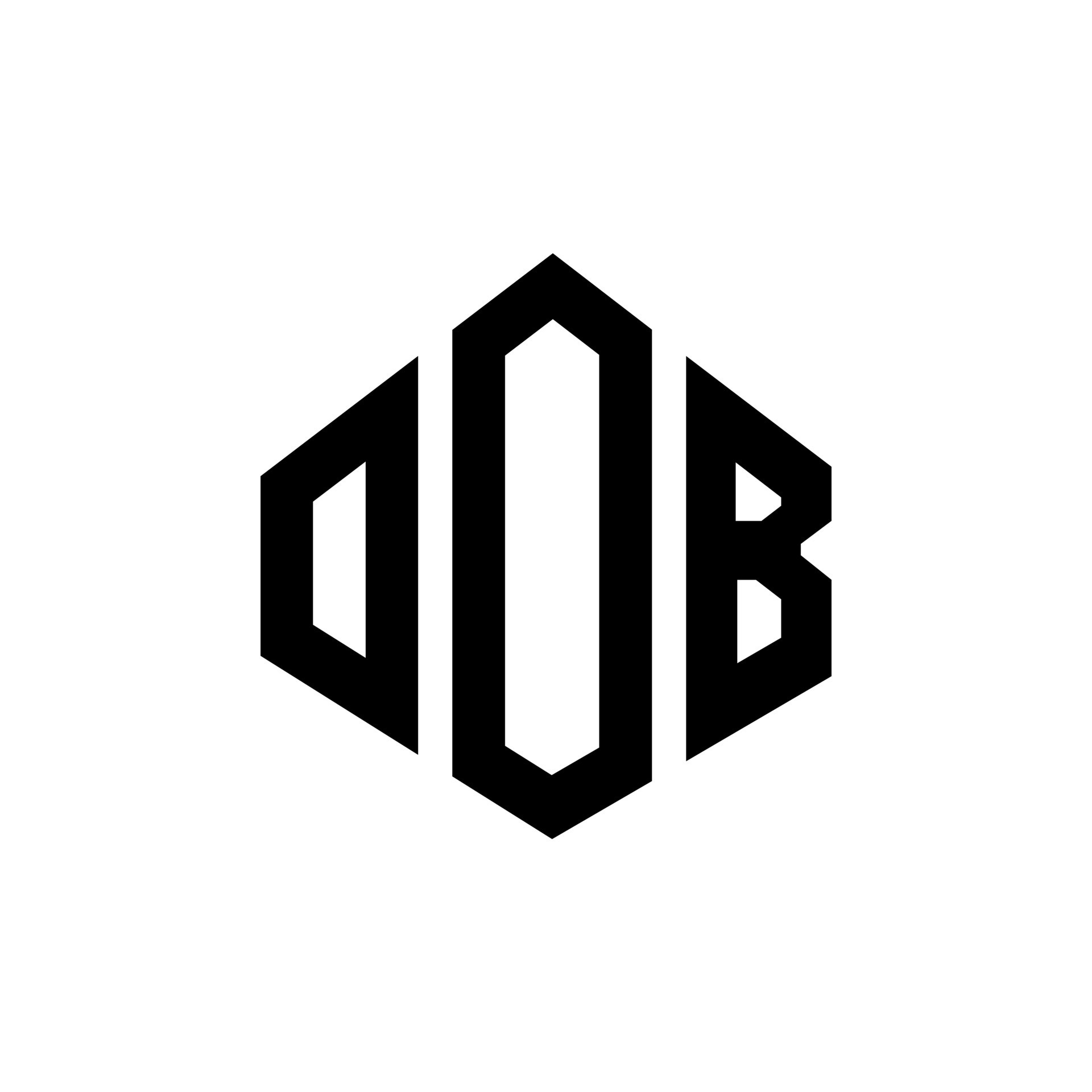 OOB letter logo design with polygon shape. OOB polygon and cube shape