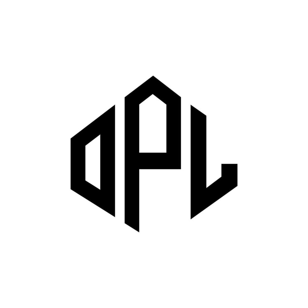OPL letter logo design with polygon shape. OPL polygon and cube shape logo design. OPL hexagon vector logo template white and black colors. OPL monogram, business and real estate logo.