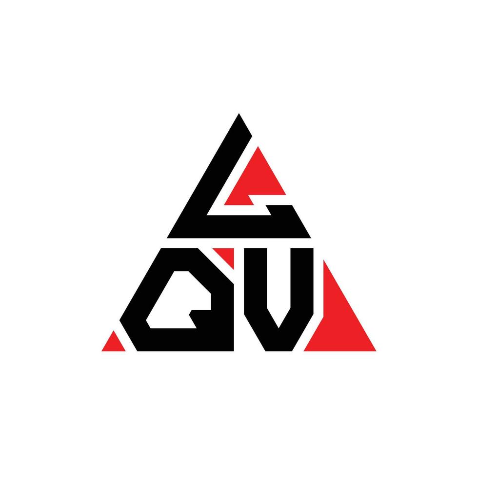 diseño de logotipo de letra triangular lqv con forma de triángulo. monograma de diseño de logotipo de triángulo lqv. plantilla de logotipo de vector de triángulo lqv con color rojo. logotipo triangular lqv logotipo simple, elegante y lujoso.