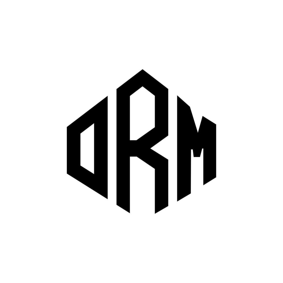 ORM letter logo design with polygon shape. ORM polygon and cube shape logo design. ORM hexagon vector logo template white and black colors. ORM monogram, business and real estate logo.