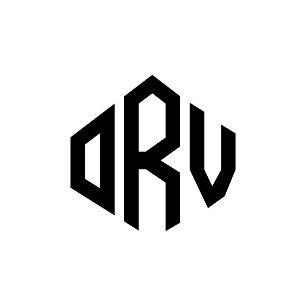 diseño de logotipo de letra orv con forma de polígono. diseño de logotipo en forma de cubo y polígono orv. orv hexágono vector logo plantilla colores blanco y negro. monograma orv, logotipo comercial e inmobiliario.