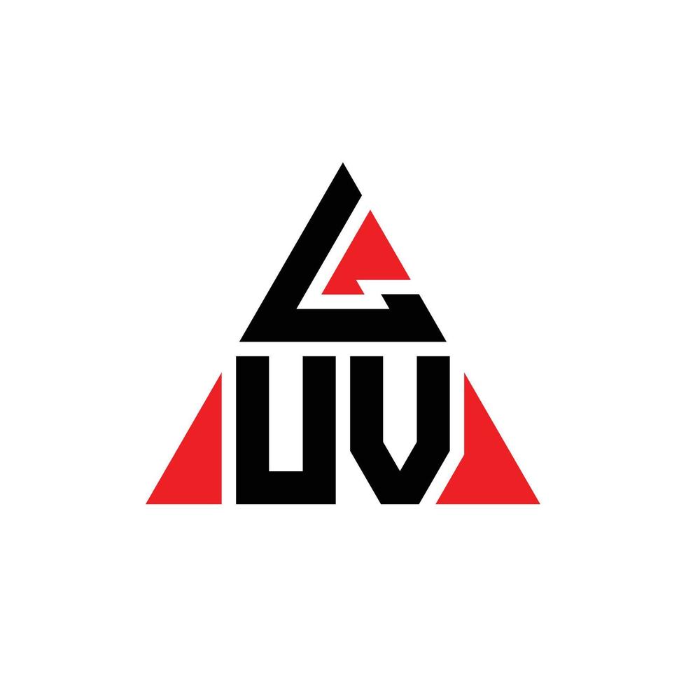 luv diseño de logotipo de letra triangular con forma de triángulo. monograma de diseño de logotipo de triángulo luv. plantilla de logotipo de vector de triángulo luv con color rojo. logotipo triangular luv logotipo simple, elegante y lujoso.