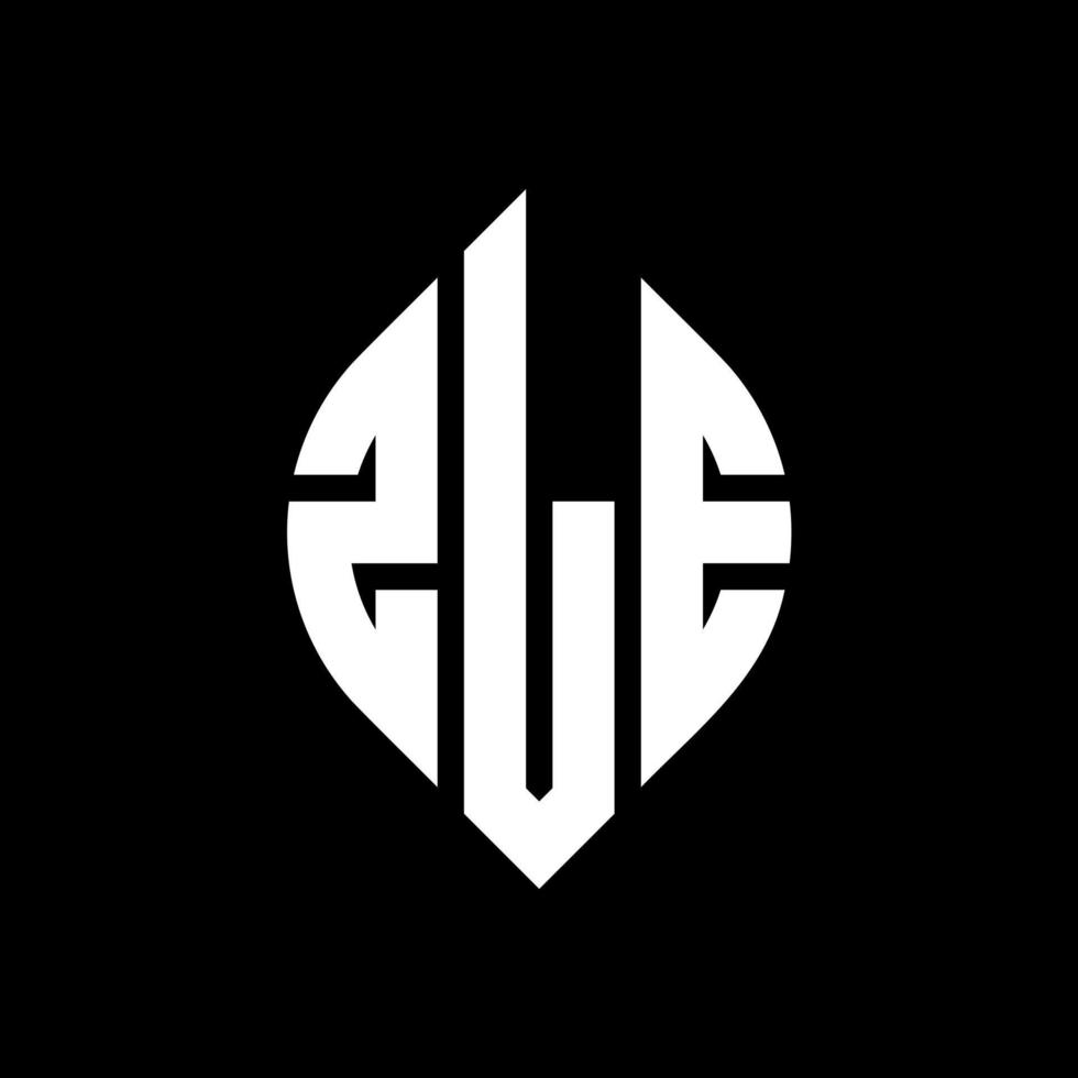 ZLE circle letter logo design with circle and ellipse shape. ZLE ellipse letters with typographic style. The three initials form a circle logo. ZLE Circle Emblem Abstract Monogram Letter Mark Vector. vector