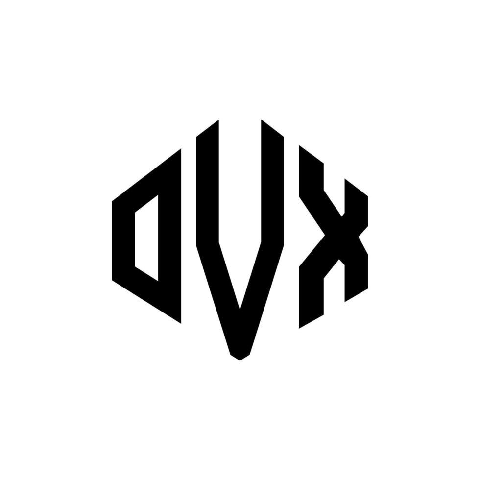 OVX letter logo design with polygon shape. OVX polygon and cube shape logo design. OVX hexagon vector logo template white and black colors. OVX monogram, business and real estate logo.