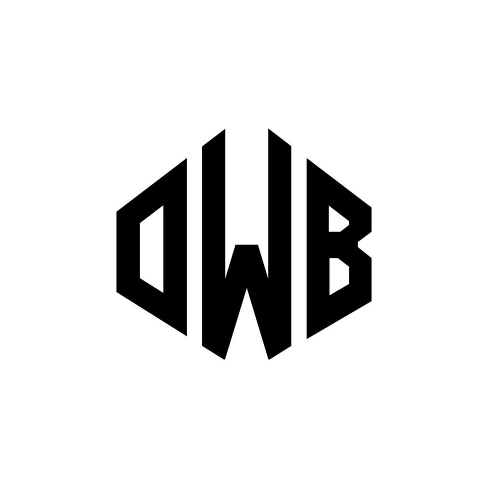 diseño de logotipo de letra owb con forma de polígono. diseño de logotipo de forma de cubo y polígono owb. owb hexágono vector logo plantilla colores blanco y negro. monograma owb, logotipo empresarial y inmobiliario.