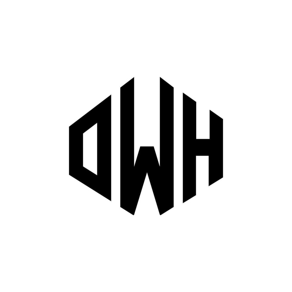 OWH letter logo design with polygon shape. OWH polygon and cube shape logo design. OWH hexagon vector logo template white and black colors. OWH monogram, business and real estate logo.