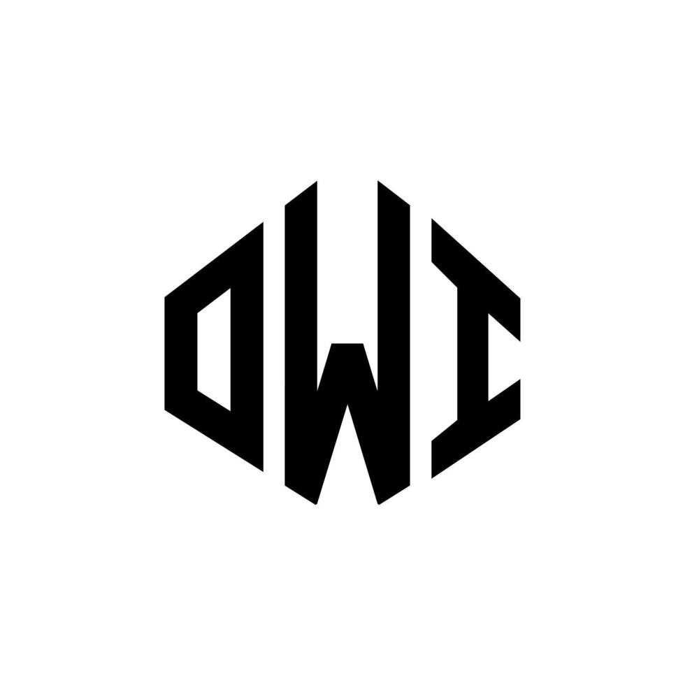 diseño de logotipo de letra owi con forma de polígono. owi polígono y diseño de logotipo en forma de cubo. owi hexágono vector logo plantilla colores blanco y negro. monograma owi, logotipo comercial y inmobiliario.