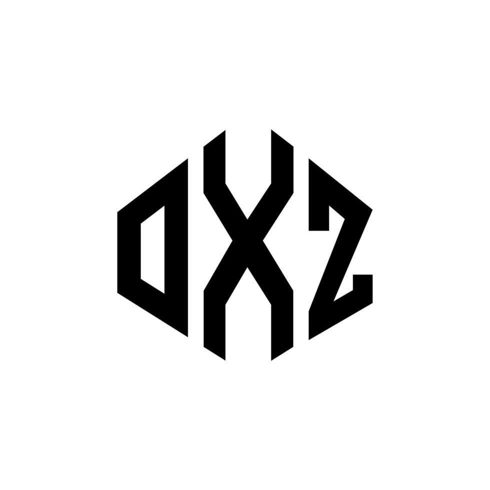 OXZ letter logo design with polygon shape. OXZ polygon and cube shape logo design. OXZ hexagon vector logo template white and black colors. OXZ monogram, business and real estate logo.