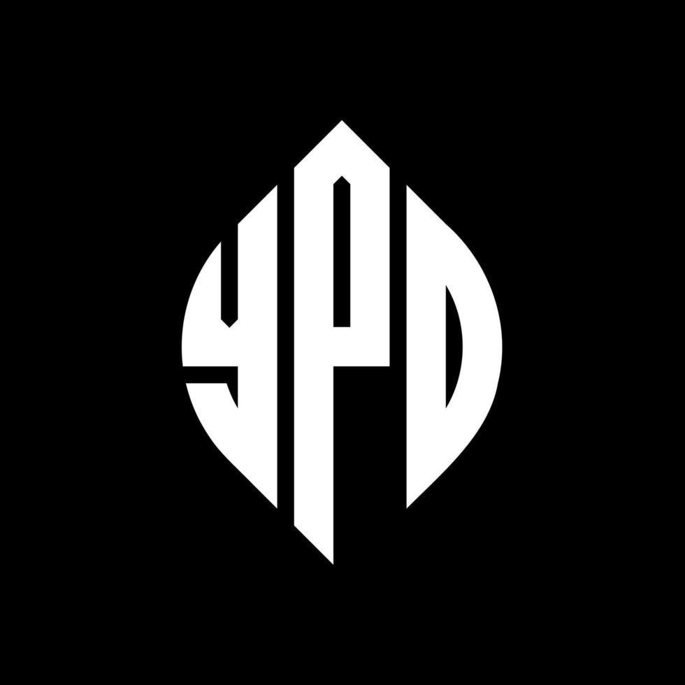 YPD circle letter logo design with circle and ellipse shape. YPD ellipse letters with typographic style. The three initials form a circle logo. YPD Circle Emblem Abstract Monogram Letter Mark Vector. vector