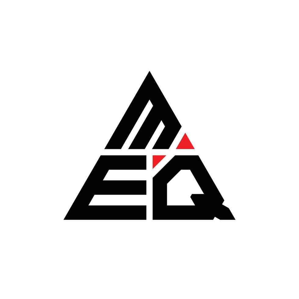 diseño de logotipo de letra triangular meq con forma de triángulo. monograma de diseño del logotipo del triángulo meq. plantilla de logotipo de vector de triángulo meq con color rojo. logotipo triangular meq logotipo simple, elegante y lujoso.