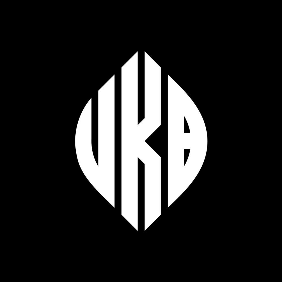 diseño de logotipo de letra de círculo ukb con forma de círculo y elipse. letras elipses ukb con estilo tipográfico. las tres iniciales forman un logo circular. vector de marca de letra de monograma abstracto del emblema del círculo ukb.