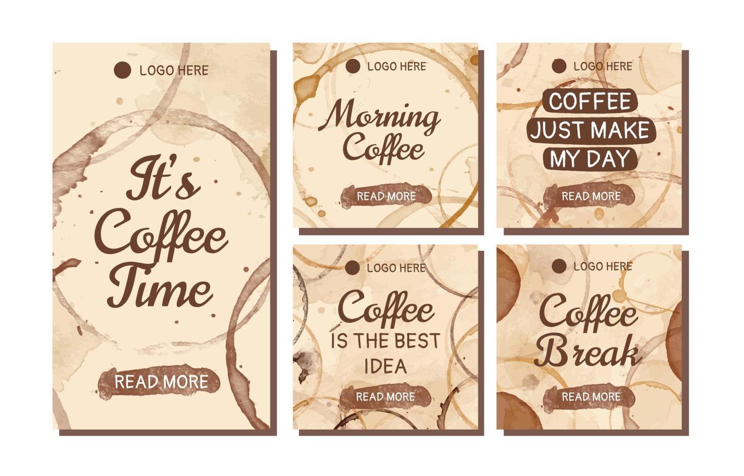 Coffee Stain Social Media Template vector