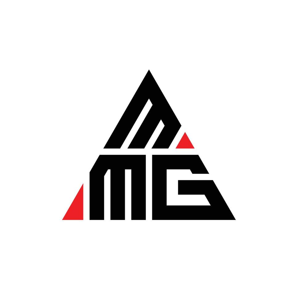 MMG triangle letter logo design with triangle shape. MMG triangle logo design monogram. MMG triangle vector logo template with red color. MMG triangular logo Simple, Elegant, and Luxurious Logo.