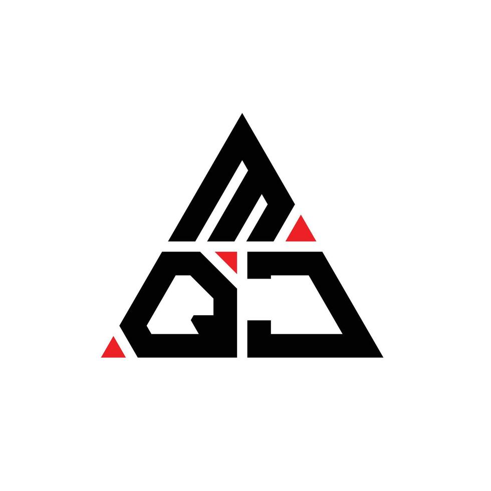 diseño de logotipo de letra triangular mqj con forma de triángulo. monograma de diseño de logotipo de triángulo mqj. plantilla de logotipo de vector de triángulo mqj con color rojo. logotipo triangular mqj logotipo simple, elegante y lujoso.