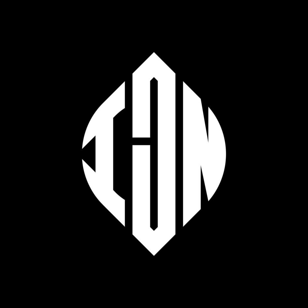 Diseño de logotipo de letra circular ijn con forma de círculo y elipse. ijn letras elipses con estilo tipográfico. las tres iniciales forman un logo circular. vector de marca de letra de monograma abstracto del emblema del círculo ijn.